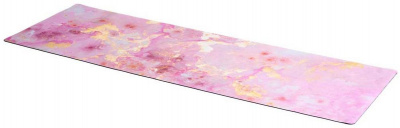 Коврик для йоги InEx Suede Yoga Mat розовый мрамор с позолотой