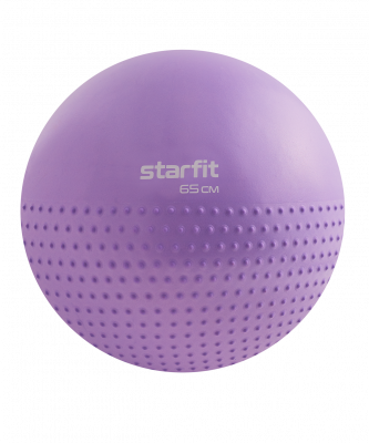 Фитбол полумассажный Starfit GB-201 антивзрыв, фиолетовый пастель, 65 см