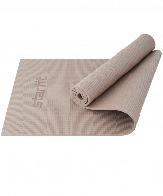 Коврик для йоги и фитнеса Starfit FM-101, PVC, 173x61x1 см, тепло-серый пастельный