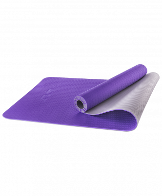 Коврик для йоги Starfit FM-201, TPE, 173x61x0,6 см, мятный/серый