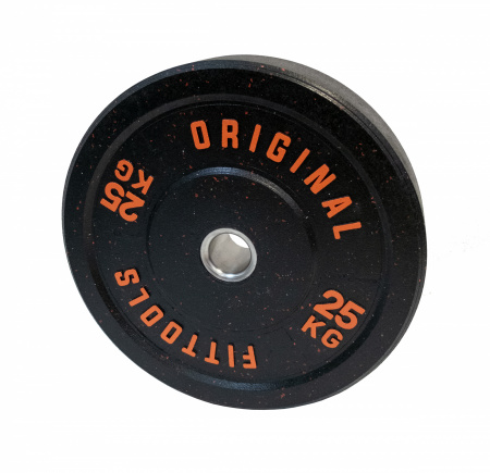 Диск бампированный Original FitTools 25 кг (51 мм, черный)
