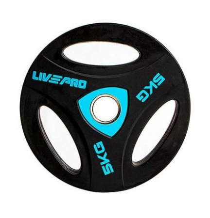 Диск уретановый Livepro Urethane Training с тройным хватом 5 кг (51 мм, черный)