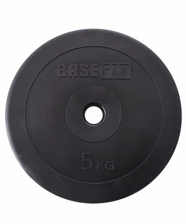 Диск пластиковый BaseFit 5 кг (26 мм, черный)