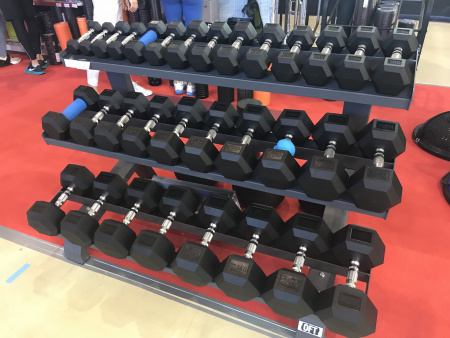 Стойка для гантелей трехрядная Original FitTools (на 15 пар)