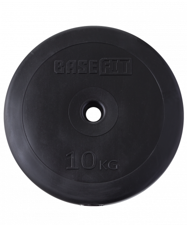 Диск пластиковый BaseFit 10 кг (26 мм, черный)