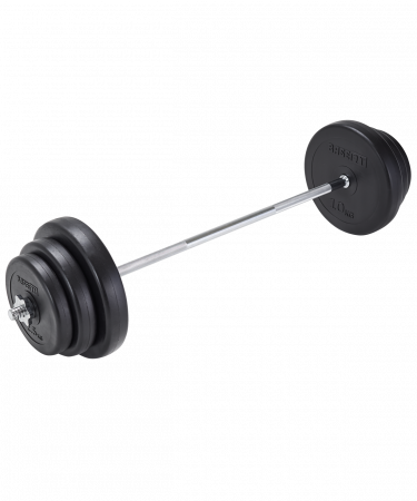 Штанга прямая BaseFit 40 кг, с грифом 26 мм, длиной 1,2 м, пластиковые диски