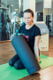 Коврик для йоги Original FitTools 10 мм двухслойный TPE черно-зеленый