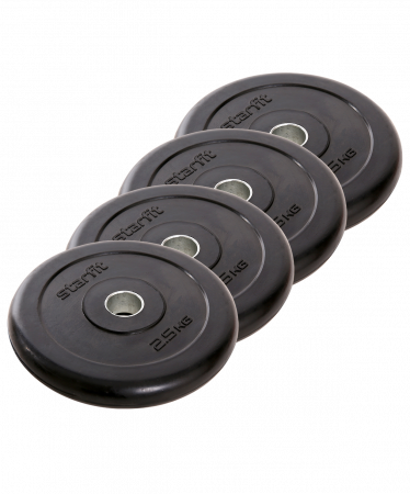 Диск обрезиненный Starfit 2,5 кг (26 мм, черный) 4 штуки