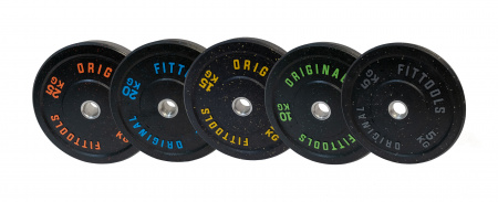 Диск бампированный Original FitTools 10 кг (51 мм, черный)