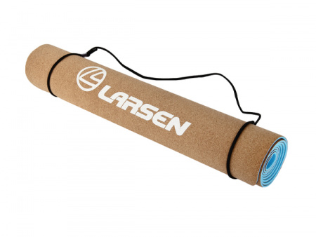 Коврик для фитнеса и йоги Larsen TPE+пробка двухцветный