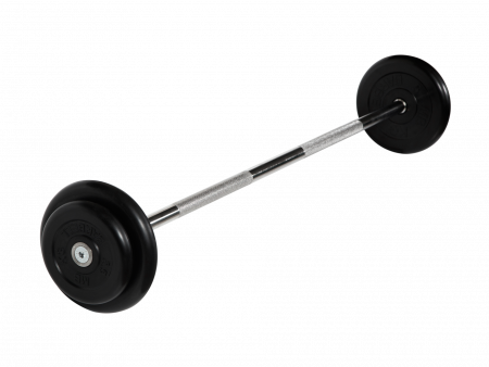 Штанга неразборная MB Barbell 20 кг с грифом 25 мм, обрезиненные диски