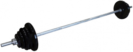 Штанга тренировочная Profigym 70 кг с грифом 25 мм, длиной 1,9 м, обрезиненные диски