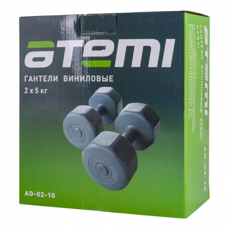Гантели виниловые Atemi AD0210, 5 кг (2 шт.)