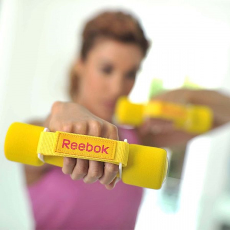 Гантели неразборные Reebok с мягкими накладками, 2 х 1 кг