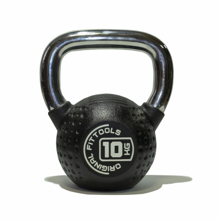 Гиря обрезиненная Original FitTools с хромированной ручкой 10 кг