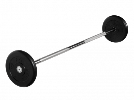 Штанга неразборная MB Barbell 15 кг с грифом 25 мм, обрезиненные диски