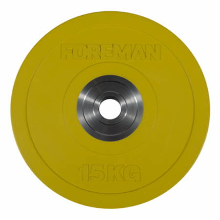Диск бампированный Foreman FM/BM 15 кг (51 мм, желтый)