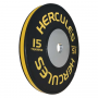 Диск тяжелоатлетический DHS Hercules тренировочный 15 кг (51 мм, черно-желтый)