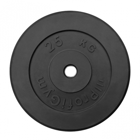 Диск обрезиненный Profigym тренировочный 25 кг (26 мм, черный)