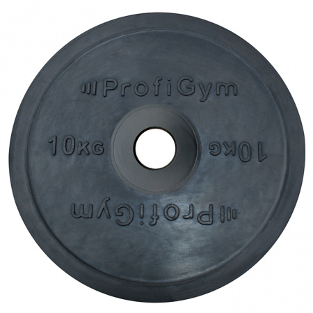 Диск обрезиненный Profigym олимпийский 10 кг (51 мм, черный)