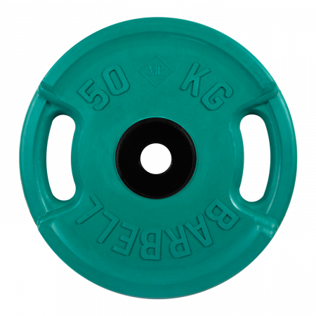 Диск обрезиненный с ручками Barbell Евро-классик 50 кг (51 мм, зеленый)