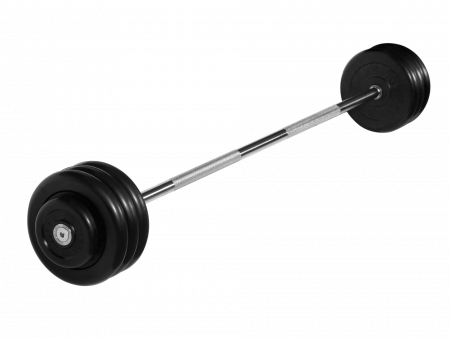 Штанга неразборная MB Barbell 37,5 кг с грифом 25 мм, обрезиненные диски