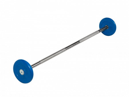 Штанга неразборная MB Barbell 10 кг с грифом 25 мм, обрезиненные цветные диски