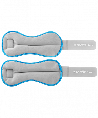 Утяжелители универсальные Starfit WT-501, 1 кг x 2, синий/серый