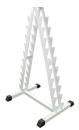 Стойка для хранения хромированных гантелей MB Barbell белая