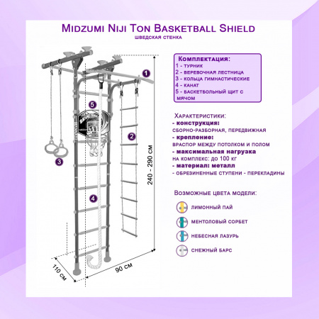 Шведская стенка Midzumi Niji Ton Basketball Shield