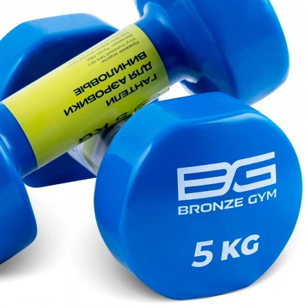 Гантели для аэробики виниловые Bronze Gym, 5 кг., 2 шт.