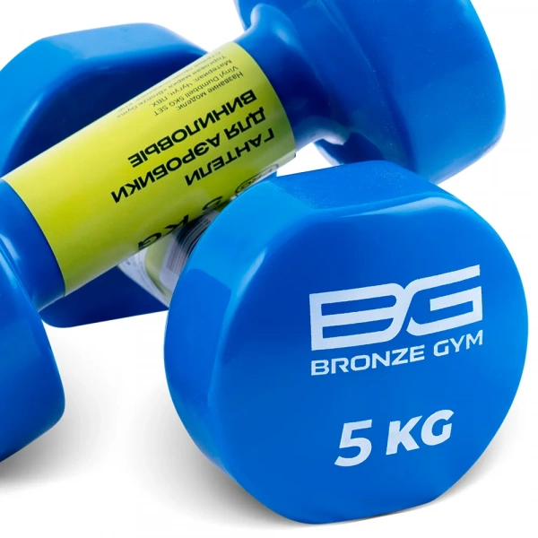 Гантели для аэробики виниловые Bronze Gym, 5 кг., 2 шт.