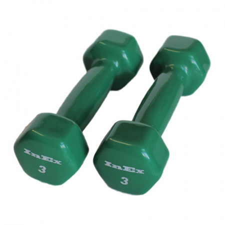 Гантели неразборные Foreman INEX IN-VD 0.45 кг виниловые для аэробики (зеленый)