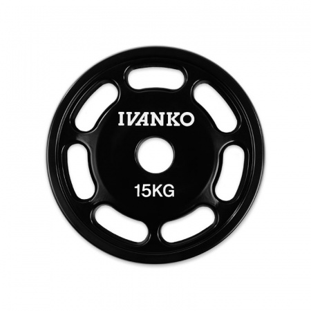 Диск уретановый E-Z Ivanko OUEZ 15 кг (51 мм, черный)