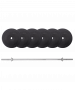 Штанга прямая BaseFit 35 кг, с грифом 26 мм, длиной 1,2 м, пластиковые диски
