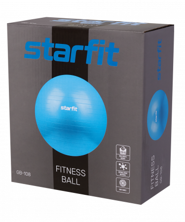 Фитбол StarFit GB-108 антивзрыв, 1200 гр, темно-синий, 75 см