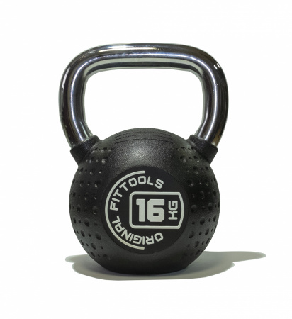 Гиря обрезиненная Original FitTools с хромированной ручкой 16 кг