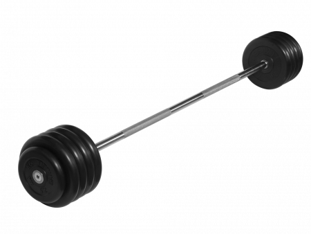 Штанга неразборная MB Barbell 50 кг с грифом 25 мм, обрезиненные диски