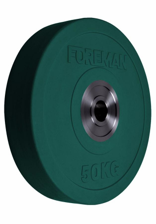 Диск бампированный Foreman FM/BM 50 кг (51 мм, зеленый)