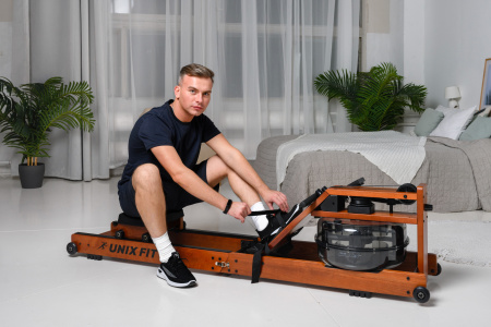 Гребной тренажер Unixfit Wood Rower Dark