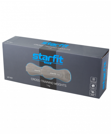 Утяжелители универсальные Starfit WT-501, 1 кг x 2, синий/серый