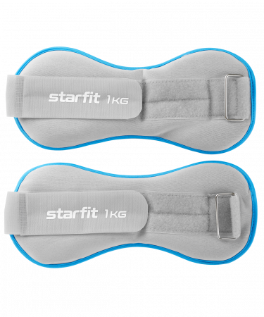 Утяжелители универсальные Starfit WT-501, 1 кг x 2, синий/серый