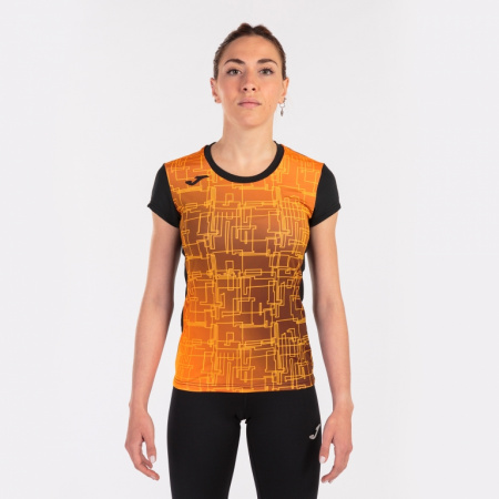 Футболка женская Joma Elite VIII черно-оранжевая