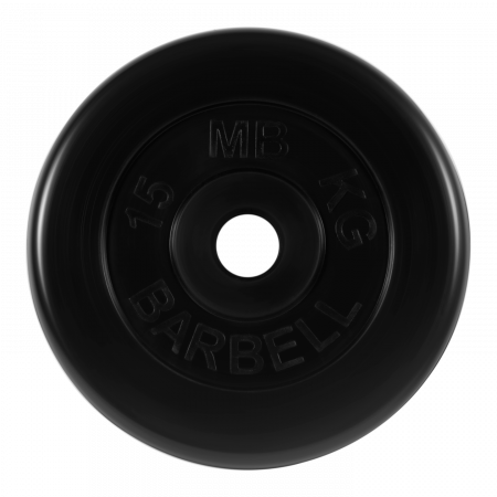 Диск обрезиненный Barbell Стандарт 15 кг (51 мм, черный)