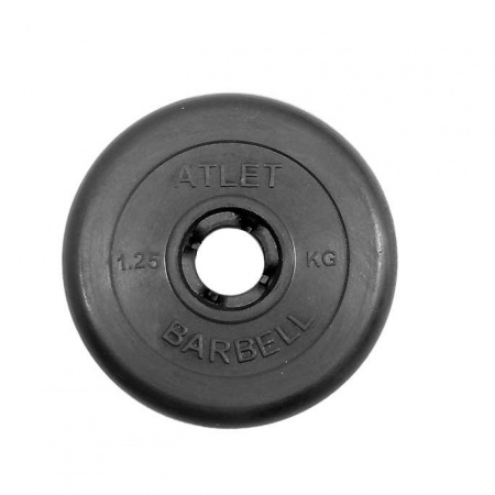 Диск обрезиненный черный MB Atlet d-31 1,25 кг