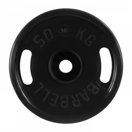 Диск обрезиненный с ручками Barbell Евро-классик 50 кг (51 мм, черный)