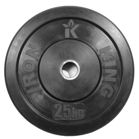 Диск бамперный Iron King для кроссфита 25 кг (51 мм, черный)
