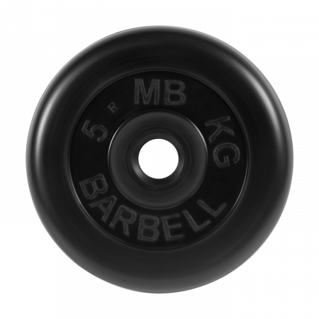 Диск обрезиненный Barbell Стандарт 5 кг (26 мм, черный)