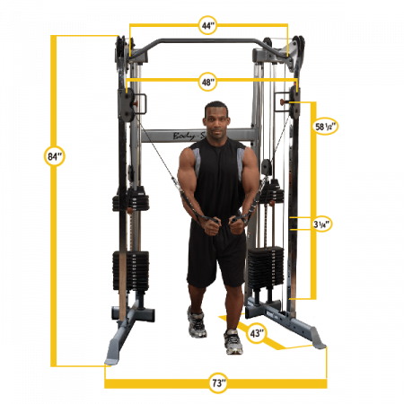 Кроссовер угловой Body Solid с двумя весовыми стеками по 72,5 кг