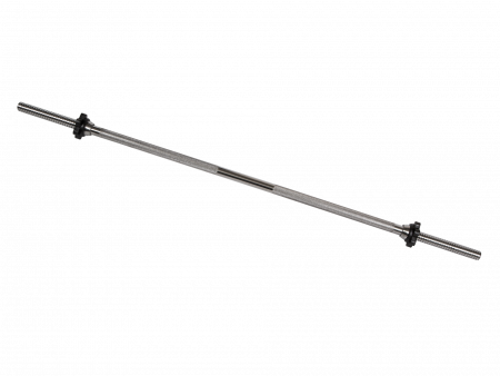 Гриф для штанги MB Barbell прямой хромированный (длина 1250 мм, диаметр 25 мм, нагрузка до 150 кг), замок гайка Вейдера